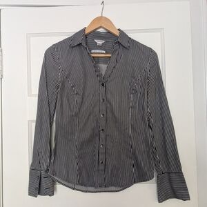 Classic CK Black and White Striped Women's Top